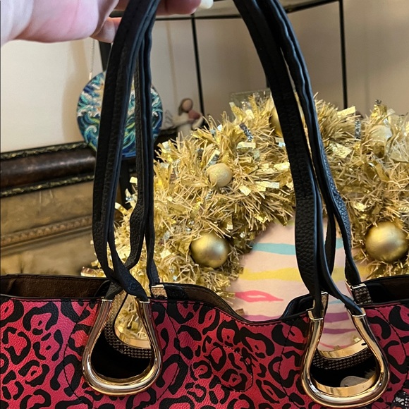 Nicole Lee Pink Ocelot and Black Artistic Tote - Picture 5 of 9